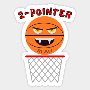 2 Pointer Basketball With Fangs Sticker